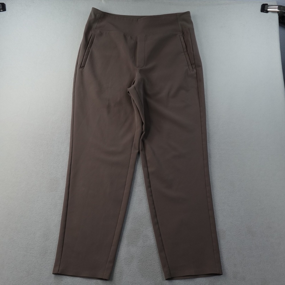Athleta Endless High Rise Pants Womens 12 Brown Stretch Travel Work 533636